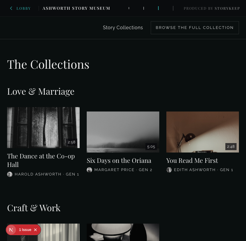Story Collections, tablet, high legibility