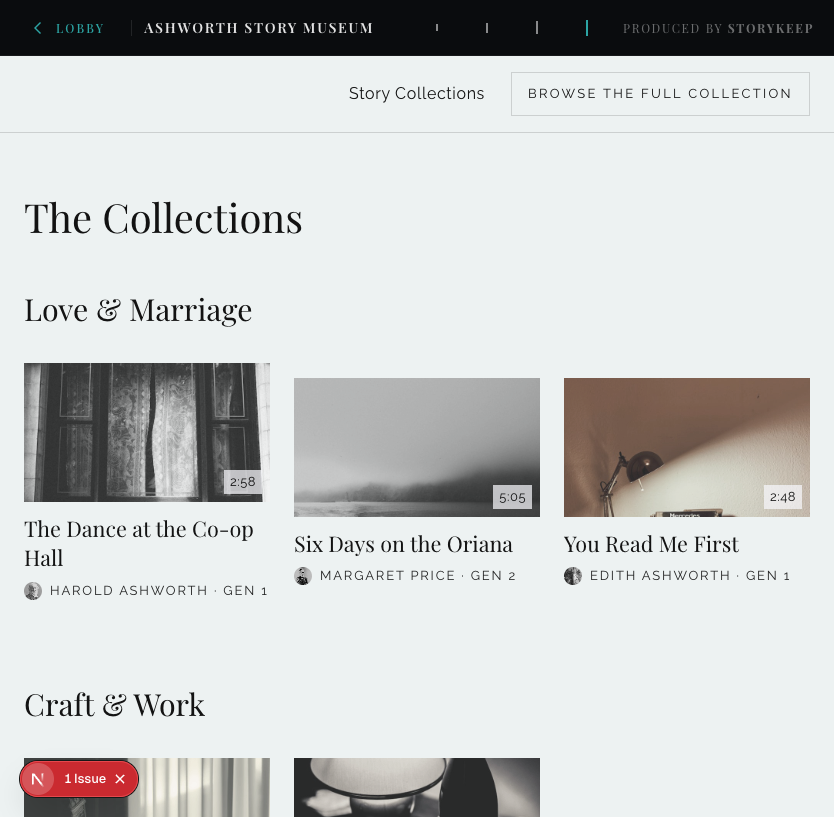 Story Collections, tablet, lights on