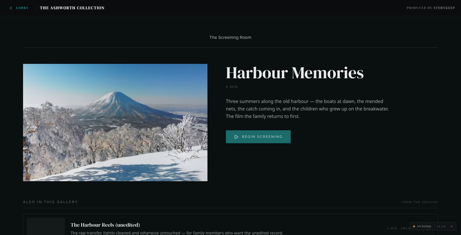 The Foyer — Harbour Memories with Begin Screening and the archival shelf