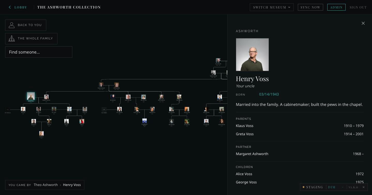 Henry Voss reached from search: “Your uncle”, a full birth date, and the trail Theo Ashworth › Henry Voss.