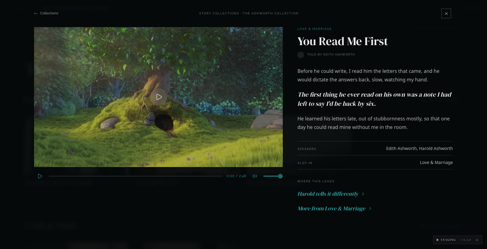 The short-story player — the telling rail beside the film